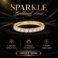 Milskye Damen Mode S925 Schmuckdesign 18k Vergoldeter Zirkonia Ewigkeitsring