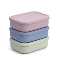 Boîte à lunch en silicone de qualité alimentaire sans BPA à 3 compartiments pour enfants Récipient alimentaire de grande capacité pour enfants