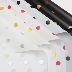 Kertas Pembungkus Bunga Polkadot Karamel Tahan Air DIY Buket Florist Kertas Kado Grosir - Product Image 1