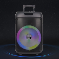 Sing-E ZQS12148 2024 Nouveau haut-parleur karaoké portable de 12 pouces 40W RGB avec deux microphones UHF sans fil pour une utilisation facile