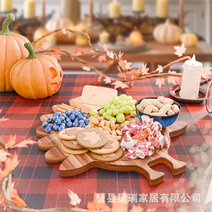 ถาดเสิร์ฟไม้กระถินณรงค์ สีธรรมชาติ รูปทรงใบไม้ สำหรับขนม ชีส ผลไม้ ใช้ในครัว - Product Image 3