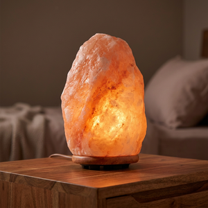 Lámparas de Sal del Himalaya Talladas Más Vendidas, Cristal de Roca Natural Puro, Material de Decoración Duradero, Lámpara de Sal con Base de Madera - Product Image 1