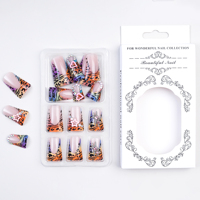 Faux ongles artificiels de canard en ABS de haute qualité avec de la colle, vente en gros de faux ongles de haute qualité, 24 pièces