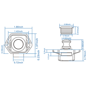 Tytxrv Camper Trailer Bộ phận động cơ 20mm màu nâu nút tủ khóa hợp kim kẽm + ABS tủ khóa 20 cái/hộp - Product Image 6