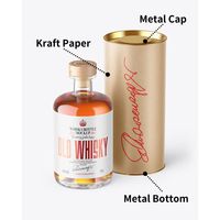 Recyclable Kraft Paper Wine Tube Packaging Custom Printed Round Cylinder Box for Red Wine, Champagne, Spirits Gift Use