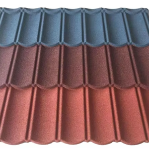 低コスト工場シングルタイル石コーティング金属屋根ふきシート輸出グレードカラフル軽量屋根ハウス用ヴィラ - Product Image 1