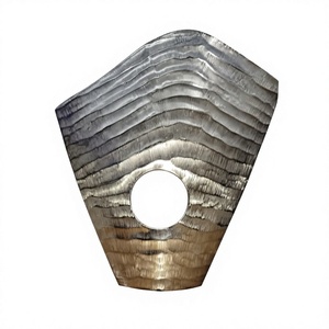 Florero Decorativo de Metal, Diseño Industrial, Textura Ondulada, Hecho a Mano, Maceta para Plantas Artificiales, Floreros Modernos para Sala de Estar - Product Image 1