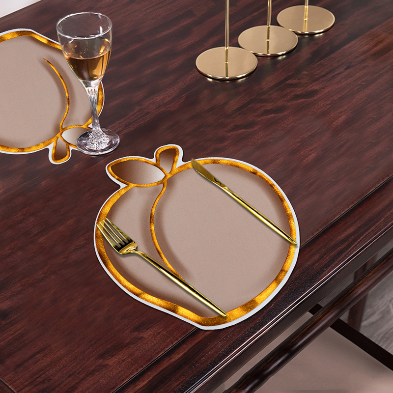 Rose Gold Flower Shape Irregular Eco PVC Placemats For Dinning Table
