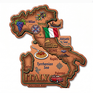 Imán <span class=keywords><strong>de</strong></span> Refrigerador con Mapa <span class=keywords><strong>de</strong></span> Italia en Relieve 3D, Diseño <span class=keywords><strong>de</strong></span> Comida <span class=keywords><strong>de</strong></span> <span class=keywords><strong>Roma</strong></span> y Venecia, Adhesivo Magnético <span class=keywords><strong>de</strong></span> Goma Duradero y Personalizable, Recuerdo Turístico - Product Image 1