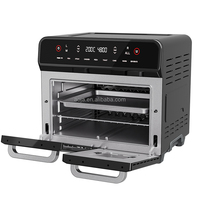 AOJA Grande friteuse 24L Four électrique micro-ondes Combo XXL 1800W Double friteuse 10 en 1 en acier inoxydable Four avec rôtisserie