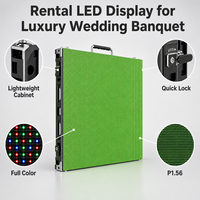 Écran LED de location intérieur P1.56 léger à verrouillage rapide, affichage LED couleur pour banquets de mariage de luxe