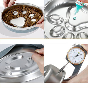 Mangkuk pemberi makan anjing Anti Slip, 3 cangkir kapasitas besar Stainless Steel mangkuk air Cepat kelas makanan hewan peliharaan - Product Image 4