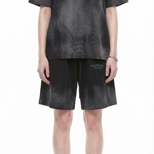Shorts gaufrés personnalisés 325g, poids lourd, effet peinture pulvérisée, sérigraphie, marque privée, vêtements streetwear, fabrication <span class=keywords><strong>OM</strong></span> - Product Image 3