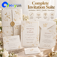 Carte d'invitation de mariage élégante et personnalisée, avec gaufrage à chaud doré, de qualité supérieure, pour Noël