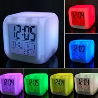 Mode Weihnachts geschenke 7-Farben LED-Licht Digitaler Kalender LED Tisch Wecker