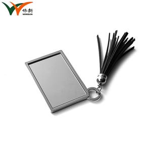 Personalized Name Silver <b>Rectangle</b> Metal Portable Single Sided Makeup <b>Mirror</b> with Tassel - Product Image 5