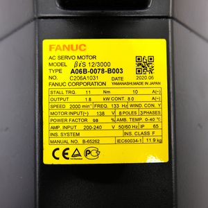 Motor Original FANUC A06B-0078-B003 Serie Alpha, Motor de Eje para Equipos de Automatización de Máquinas Herramienta - Product Image 4