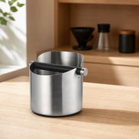 Boîte à café en acier inoxydable, accessoires pour expresso, pour les restes de café, grande et petite taille, logo personnalisé, fabricant en gros