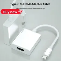 Câble Type C vers HDTV 4K en alliage d'aluminium plaqué or blindé, mâle vers femelle, accessoires électroniques