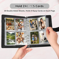 Reliure minimaliste pour photocards Kpop A5, 6 anneaux, 30 paquets, 4 pages à pochettes, album simple et propre pour la décoration moderne de la maison