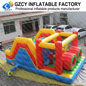 Parcours d'obstacles gonflable commercial en PVC avec toboggan et <span class=keywords><strong>tunnel</strong></span>, jeu de course d'obstacles pour enfants en plein air, à vendre - Product Image 2