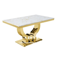 Tables dorées modernes de luxe en acier inoxydable pour décoration nuptiale de mariage, meubles d'hôtel