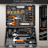 Boîte à outils multifonctionnelle complète pour électriciens, comprenant une raclette, des outils électriques portatifs, et un coffret rigide ODM.