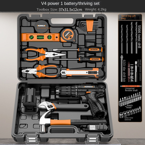 Caja de Herramientas Multifuncional para el Hogar, Juego Completo para Electricistas, Incluye Herramientas Eléctricas a Batería, Estuche Rígido ODM - Product Image 4