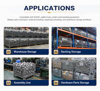 Cage de stockage empilable pour pneus, pliable, thermolaquée, pour la logistique d'entrepôt