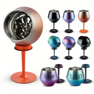 High Quality 400ML Eco-Friendly Stainless Steel Red <b>Wine</b> Mug with Removable Hand Grip Classic Style <b>Wine</b> <b>Goblet</b> - Product Image 1
