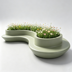 Bancs-jardinières commerciaux personnalisables, chaises sculpturales artistiques pour aéroports et halls d'accueil - Product Image 1