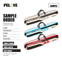 Étui de queue de billard PELOVE en cuir, robuste et durable, pour 3 queues et 4 fers, avec double sangle d'épaule, pour 1/2 queue