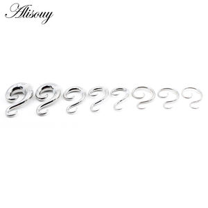 Alisouy 1 buah anting telinga <span class=keywords><strong>Spiral</strong></span> berbentuk S baja tahan karat anting-anting lancip anting-anting pembesar perenggang perhiasan tindik - Product Image 5