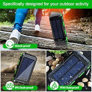Banca di energia <span class=keywords><strong>solare</strong></span> esterna impermeabile 20000mAh Dual USB Travel caricabatterie <span class=keywords><strong>solare</strong></span> portatile per cellulare powerbank solari per campeggio - Product Image 4