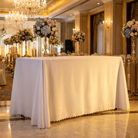 Nappe élégante blanche de style français, faite à la main, personnalisable, en polyester imperméable, motif uni, sensation haut de gamme, couleur personnalisée pour