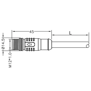 Prezzo all'ingrosso M12 IP68 impermeabile cavo maschio con 3/4/5 pin PUV/PUR materiale in grigio/nero soluzione di connessione affidabile