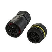 Conector de Cable Eléctrico IP68 de 4 Pines y 450V CA, Tipo Hembra, con Abrazadera de Tornillo Redonda para Iluminación LED Exterior