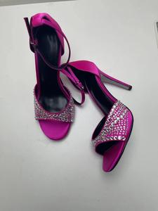 Sandales à talons hauts pour femmes en cristal de haute qualité, à bride cheville, bout ouvert, style élégant pour les soirées en plein air - Product Image 6