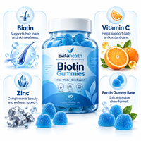Permen Biotin Label Pribadi dengan Asam Hialuronat & Kolagen untuk Pertumbuhan Rambut, Suplemen Kecantikan Anti-Penuaan - Vegan, Pasokan Grosir OEM