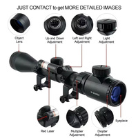 Vente en gros de lunettes de visée tactiques de chasse 3-9X40EG avec laser rouge, accessoires de visée optique, portée de chasse