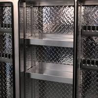 Protection de cabine de semi-remorque robuste en aluminium à 3 portes avec compartiments de rangement étanches et supports pour chaînes