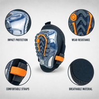 VUINO2690203 Genouillères professionnelles en PVC+Gel+Mousse EVA pour la salle de sport et l'extérieur, logo personnalisé, fermeture auto-agrippante, respirantes, antidérapantes