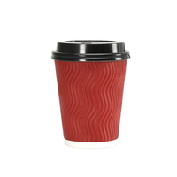 Tasses à café murales ondulées 4oz 8oz 12oz personnalisées avec logo d'estampage en feuille d'or Volume 500ml Tasses en papier chaud