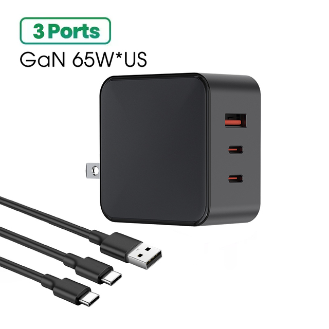 65W PD Super Fast Charge Wall Charger New Technology GaN PPS Type C Output Universal Travel Adapter for Laptop QC3.0