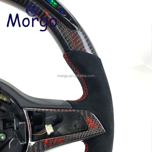 Accessoires intérieurs de voiture, volant sport rouge en fibre de carbone forgée avec LED RPM et chauffage pour <span class=keywords><strong>Alfa</strong></span> <span class=keywords><strong>Romeo</strong></span> Giulia <span class=keywords><strong>Stelvio</strong></span> <span class=keywords><strong>Tonale</strong></span> - Product Image 4
