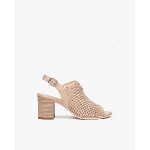 Sandalias de Tacón Nero Giardini para Mujer E513380D Negras con Punta Abierta y Tira Trasera Perforada - Product Image 1