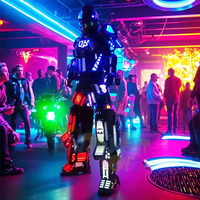 Costume de robot lumineux pour soirée, costume de mascotte pour festival, accessoires d'ambiance pour adultes, costume de bal de carnaval