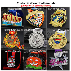 Medallas Deportivas de Metal <span class=keywords><strong>a</strong></span> <span class=keywords><strong>Precio</strong></span> de Fábrica, Logotipo Personalizado, Letra Chapada en Oro, Aleación de Zinc Esmaltada, Medallas de Karate de una Sola Cara - Product Image 5
