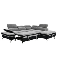 Canapé-lit deux places en velours de style européen moderne avec rangement et espace d'angle, idéal pour optimiser l'espace du salon