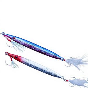 Appât de pêche <span class=keywords><strong>BEYA</strong></span> pour maquereau, coulant rapidement, 40g 60g 80g, pour pêche à longue portée, Golden Gun, petit appât rouge - Product Image 1